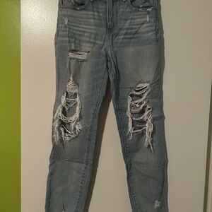 BKE Blue Skinny Jeans with Vintage Distressed Style